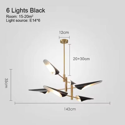 Lustre Industriel Led Plusieurs Branches Métalliques Rally - Lumiine
