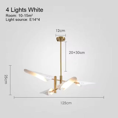 Lustre Industriel Led Plusieurs Branches Métalliques Rally - Lumiine

