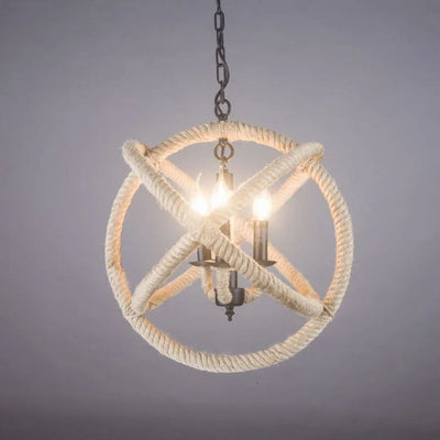 Lustre Industriel Rétro en Corde de Chanvre pour Restaurant - Lumiine