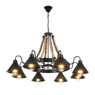 Lustre Industriel Rétro en Fer Forgé - Lumiine