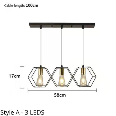 Lustre Industriel Vintage en Métal pour Éclairage Rétro Intérieur - Lumiine