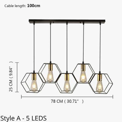 Lustre Industriel Vintage en Métal pour Éclairage Rétro Intérieur - Lumiine