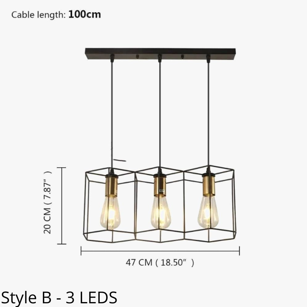 Lustre Industriel Vintage en Métal pour Éclairage Rétro Intérieur - Lumiine