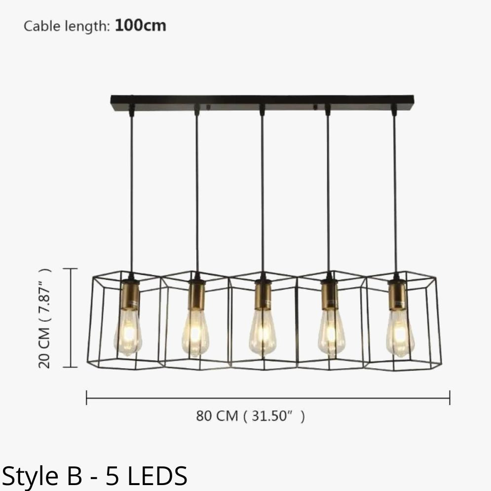 Lustre Industriel Vintage en Métal pour Éclairage Rétro Intérieur - Lumiine