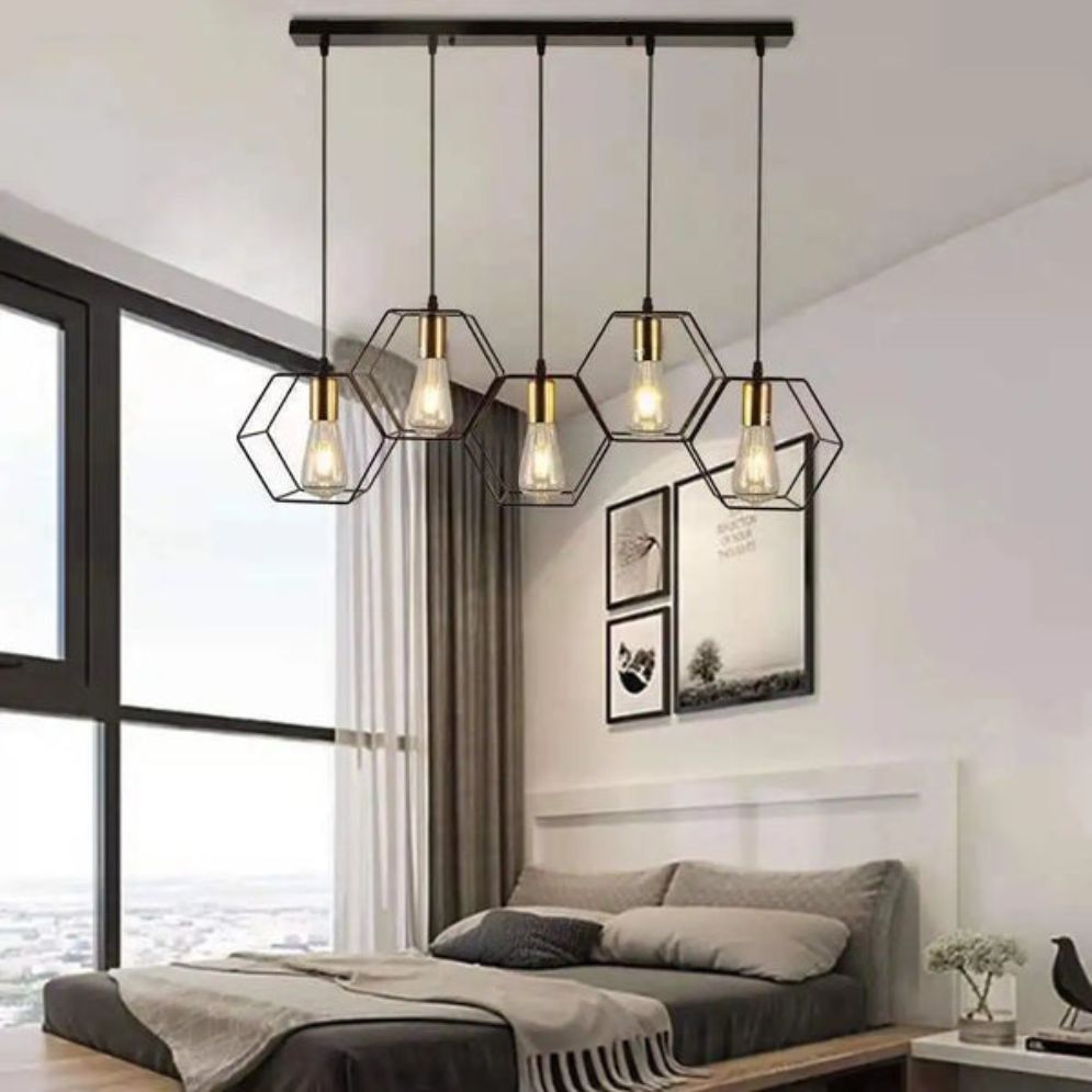 Lustre Industriel Vintage en Métal pour Éclairage Rétro Intérieur - Lumiine