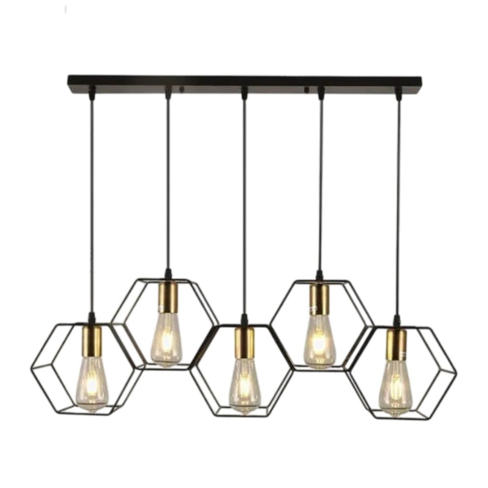 Lustre Industriel Vintage en Métal pour Éclairage Rétro Intérieur - Lumiine
