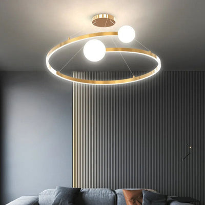 Lustre Led à Anneau Unique Minimaliste Nordique - Lumiine