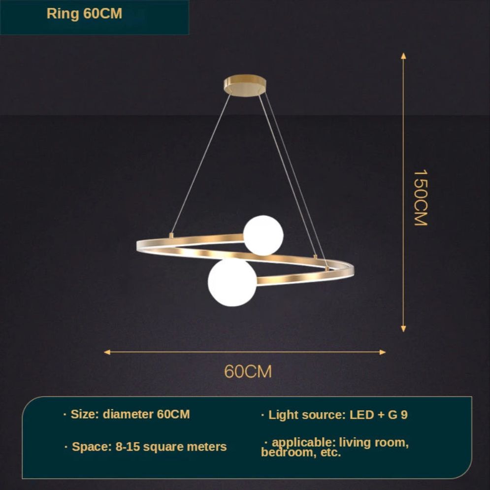 Lustre Led à Anneau Unique Minimaliste Nordique - Lumiine