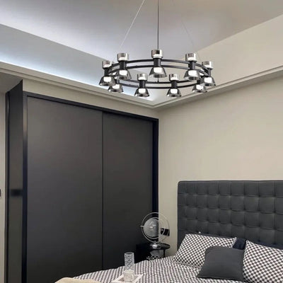 Lustre Led Art Déco en Cuivre avec Fil Réglable - Lumiine