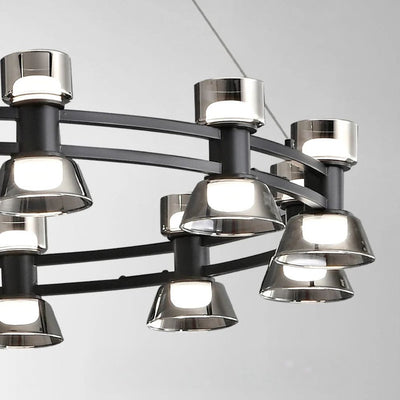 Lustre Led Art Déco en Cuivre avec Fil Réglable - Lumiine
