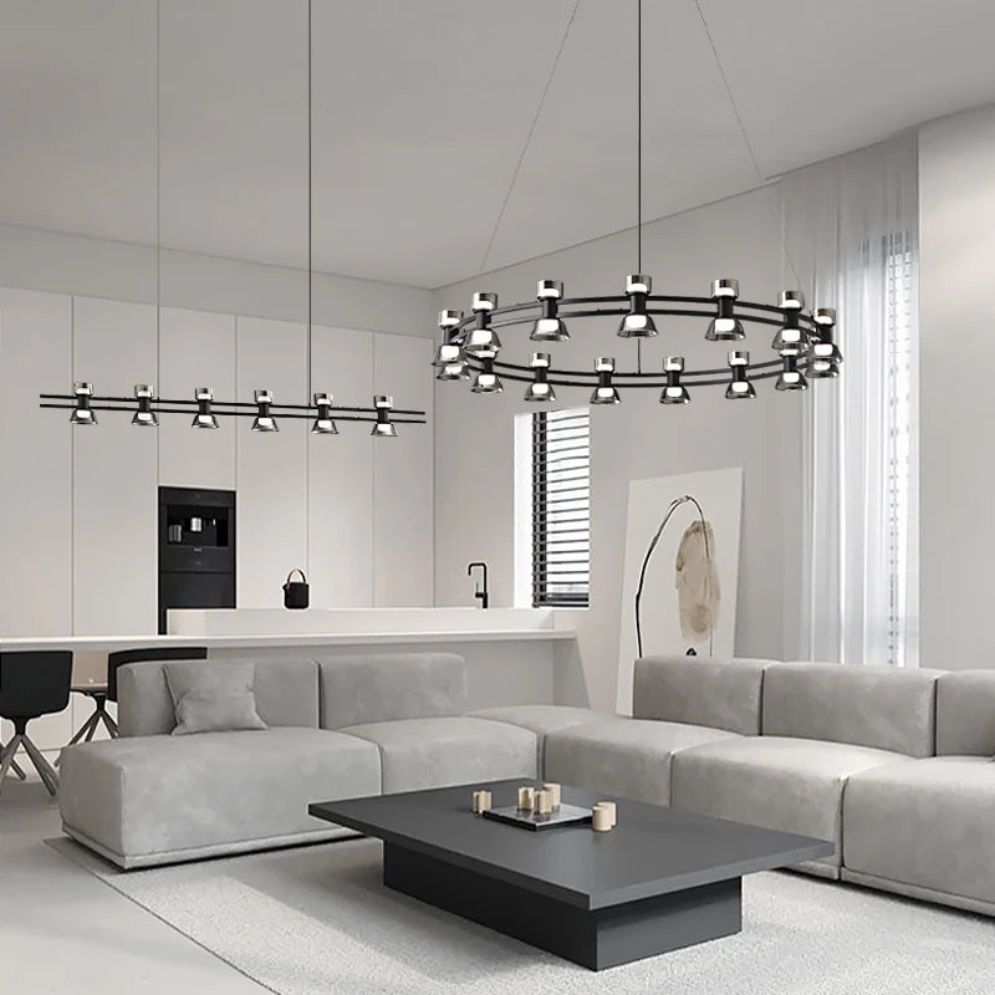Lustre Led Art Déco en Cuivre avec Fil Réglable - Lumiine
