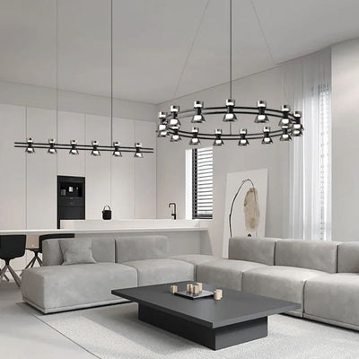 Lustre Led Art Déco en Cuivre avec Fil Réglable - Lumiine