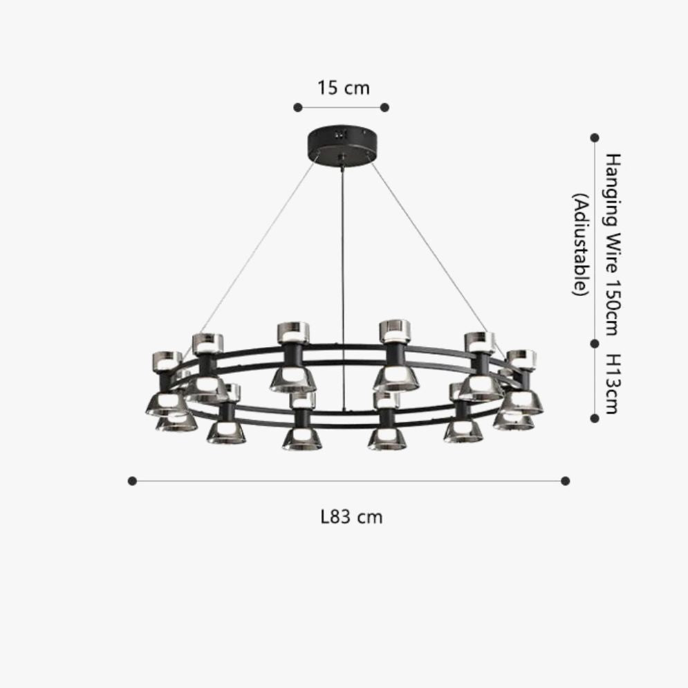 Lustre Led Art Déco en Cuivre avec Fil Réglable - Lumiine