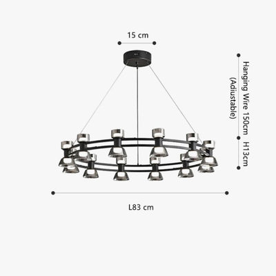 Lustre Led Art Déco en Cuivre avec Fil Réglable - Lumiine