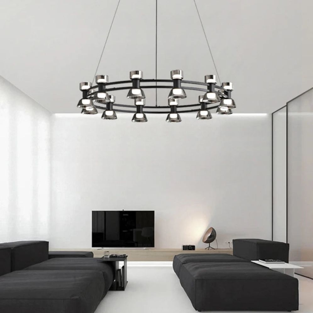 Lustre Led Art Déco en Cuivre avec Fil Réglable - Lumiine