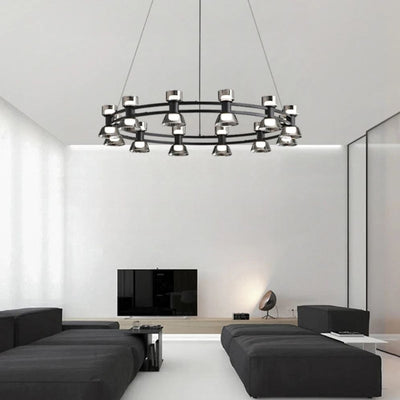 Lustre Led Art Déco en Cuivre avec Fil Réglable - Lumiine