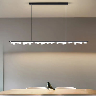 Lustre Led Moderne Dimmable Noir pour Table Salle à Manger - Lumiine