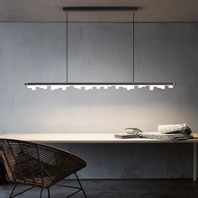 Lustre Led Moderne Dimmable Noir pour Table Salle à Manger - Lumiine
