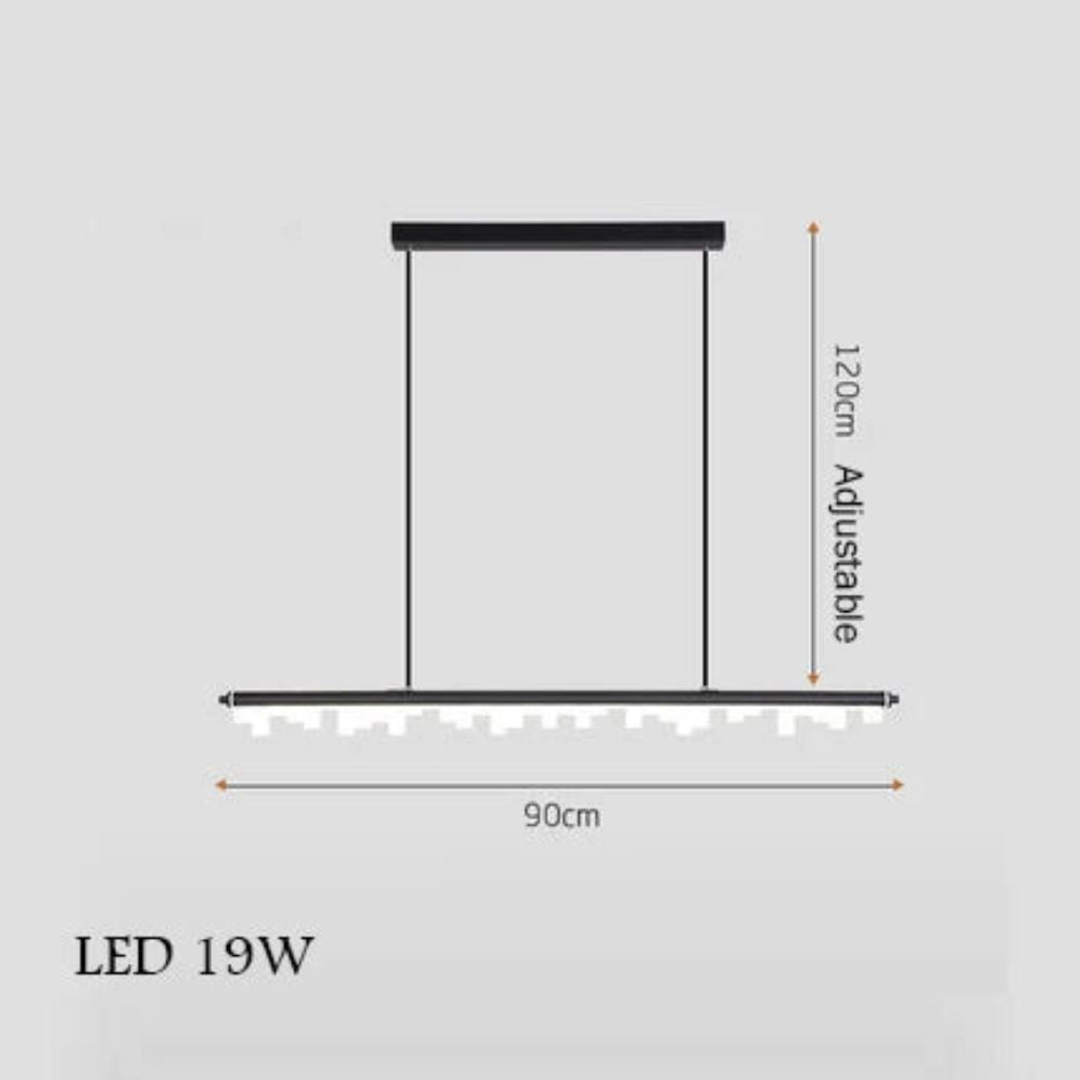 Lustre Led Moderne Dimmable Noir pour Table Salle à Manger - Lumiine