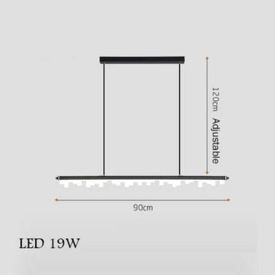 Lustre Led Moderne Dimmable Noir pour Table Salle à Manger - Lumiine