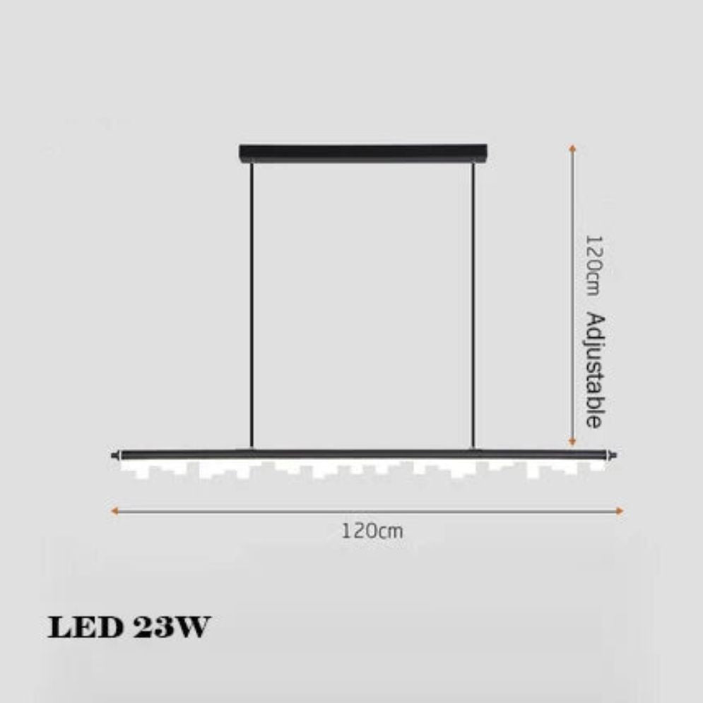 Lustre Led Moderne Dimmable Noir pour Table Salle à Manger - Lumiine