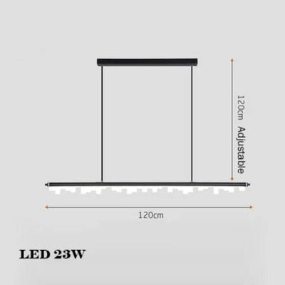 Lustre Led Moderne Dimmable Noir pour Table Salle à Manger - Lumiine