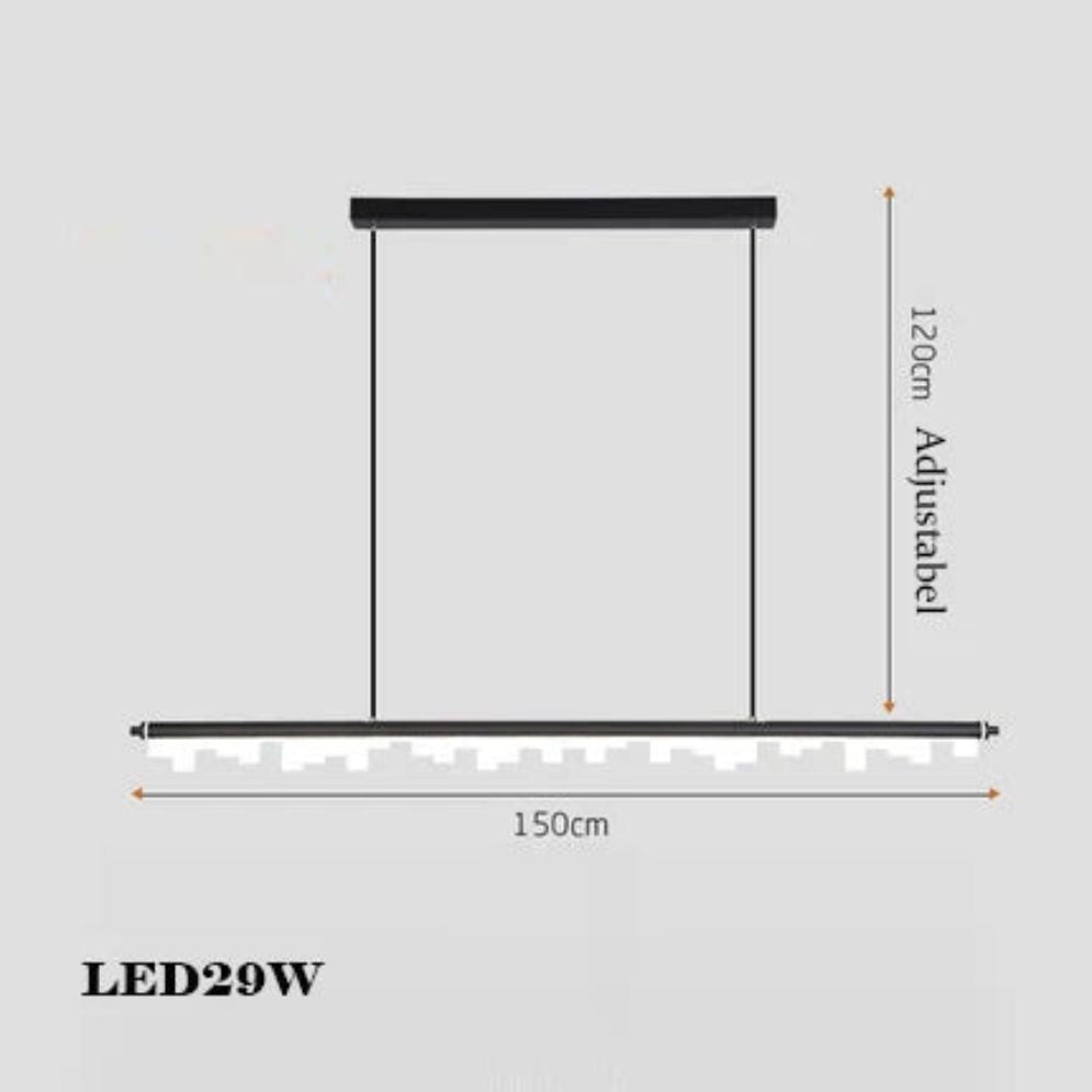 Lustre Led Moderne Dimmable Noir pour Table Salle à Manger - Lumiine