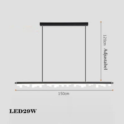 Lustre Led Moderne Dimmable Noir pour Table Salle à Manger - Lumiine