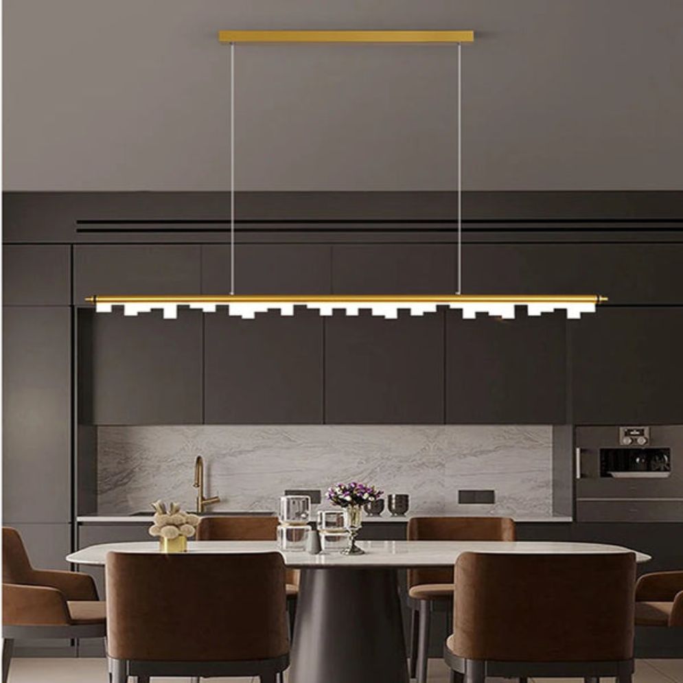 Lustre Led Minimaliste Moderne Dimmable Noir pour Table Salle à Manger