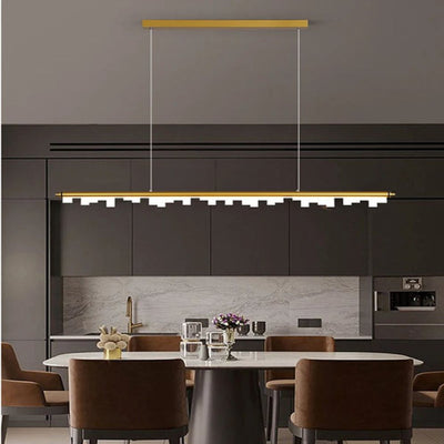 Lustre Led Minimaliste Moderne Dimmable Noir pour Table Salle à Manger