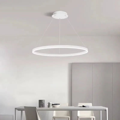 Lustre Led Moderne Semi-Noir Blanc Or Intérieur Salon Manger Chambre