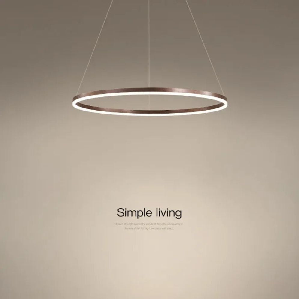 Lustre Led Moderne Semi-Noir Blanc Or Intérieur Salon Manger Chambre