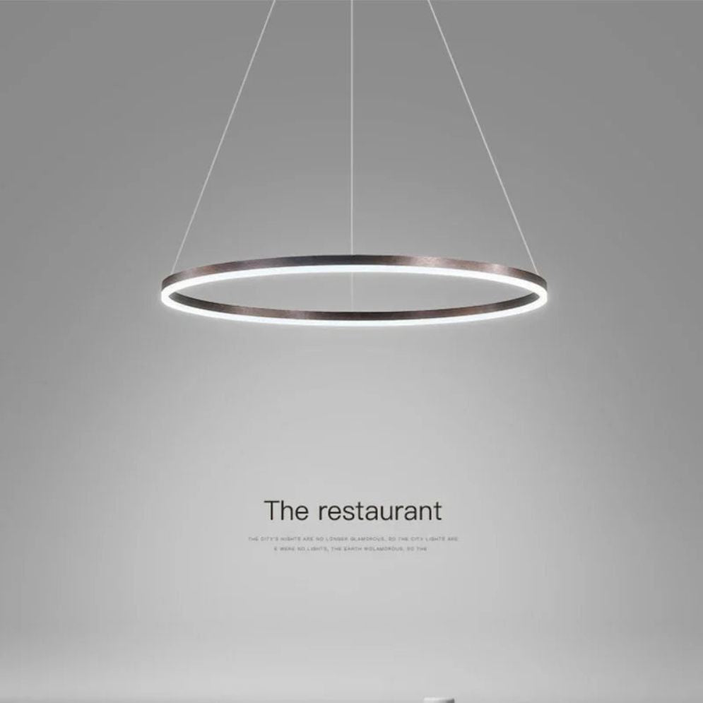 Lustre Led Moderne Semi-Noir Blanc Or Intérieur Salon Manger Chambre