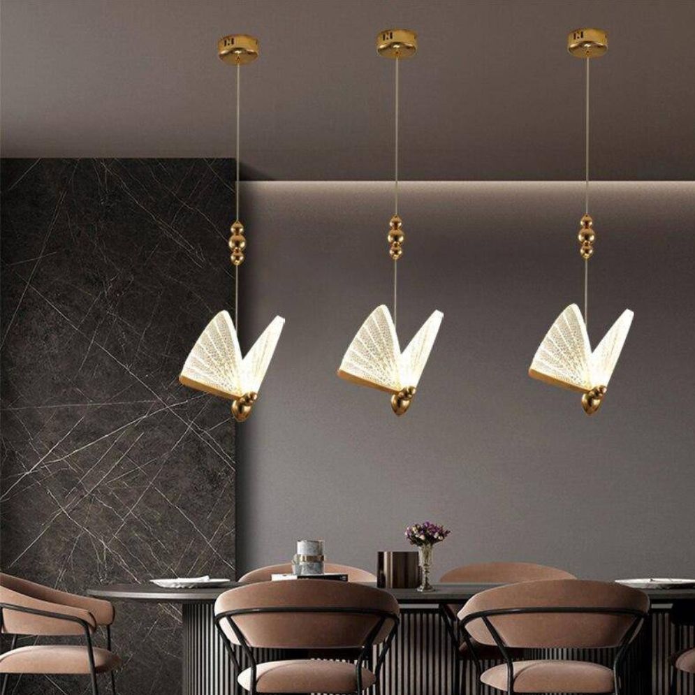Lustre à Led Nordique avec Suspension en Plumes - Lumiine