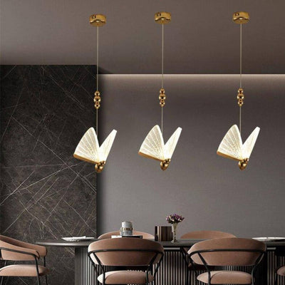 Lustre à Led Nordique avec Suspension en Plumes - Lumiine
