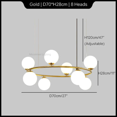 Lustre Minimaliste en Verre pour Décoration Intérieure Moderne