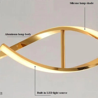 Lustre Moderne Torsadée pour Décoration Intérieure Élégante