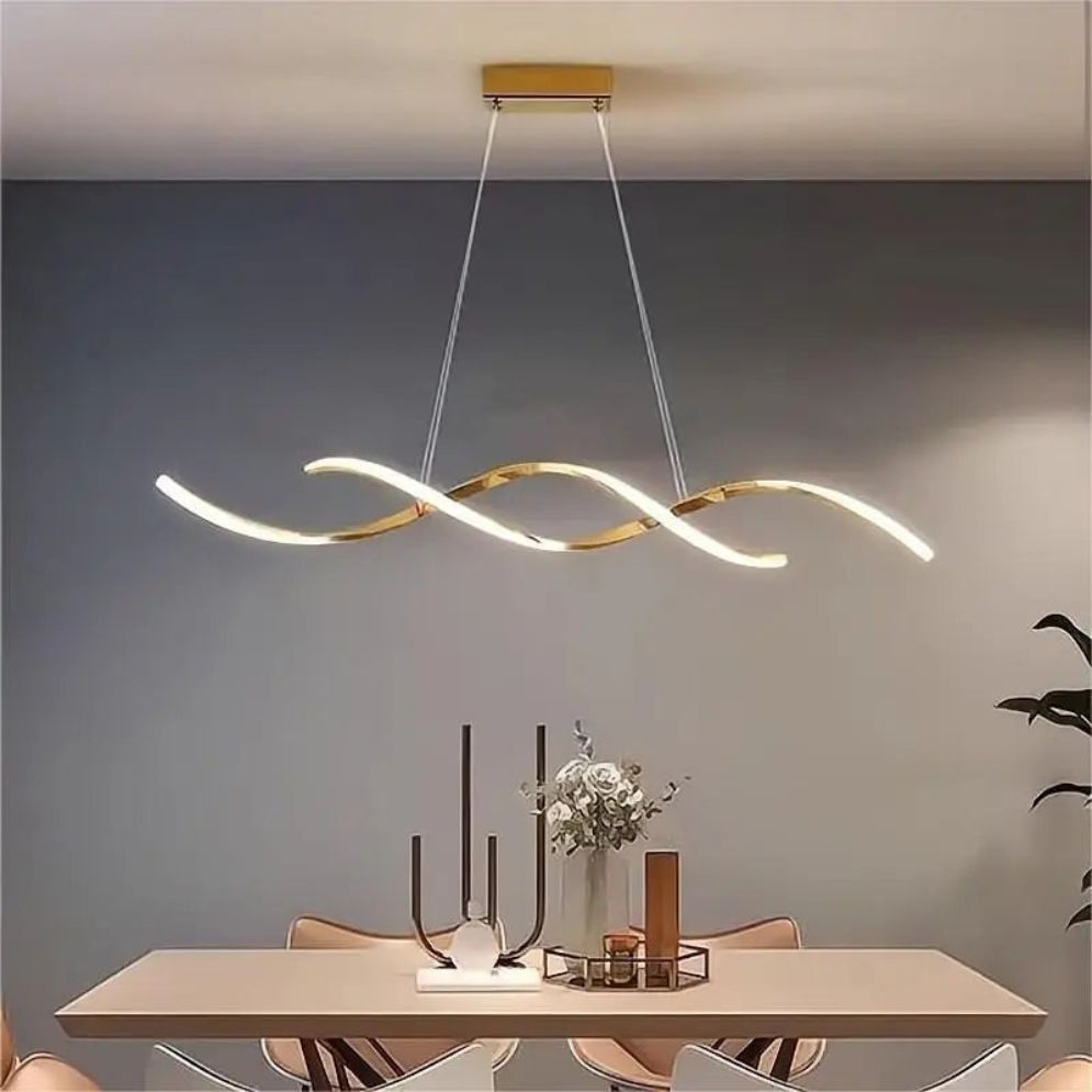 Lustre Moderne Torsadée pour Décoration Intérieure Élégante
