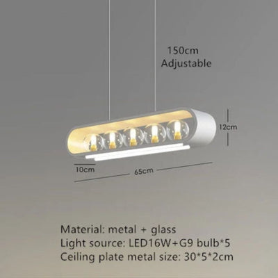 Lustre Moderne à Spots Leds en Métal et Verre - Lumiine