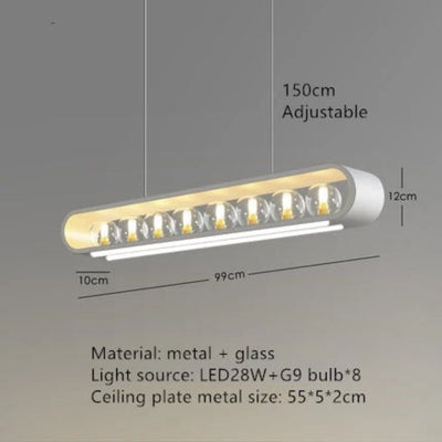 Lustre Moderne à Spots Leds en Métal et Verre - Lumiine