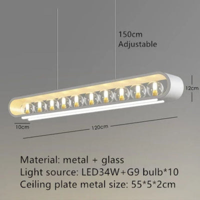 Lustre Moderne à Spots Leds en Métal et Verre - Lumiine