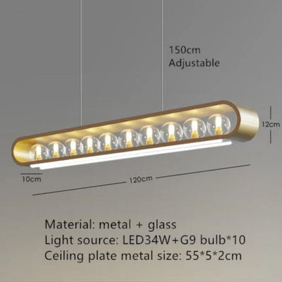 Lustre Moderne à Spots Leds en Métal et Verre - Lumiine