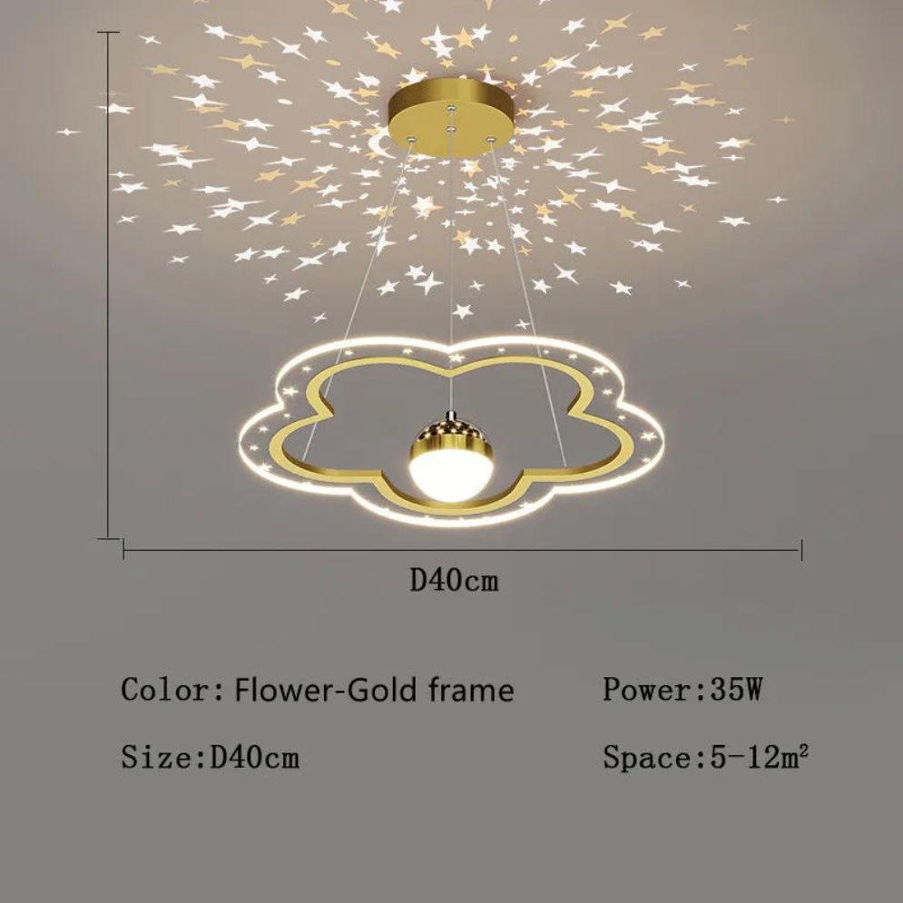 Lustre Moderne avec Projection Ciel Étoilé pour Chambre Enfant