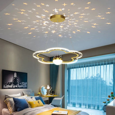 Lustre Moderne avec Projection Ciel Étoilé pour Chambre Enfant