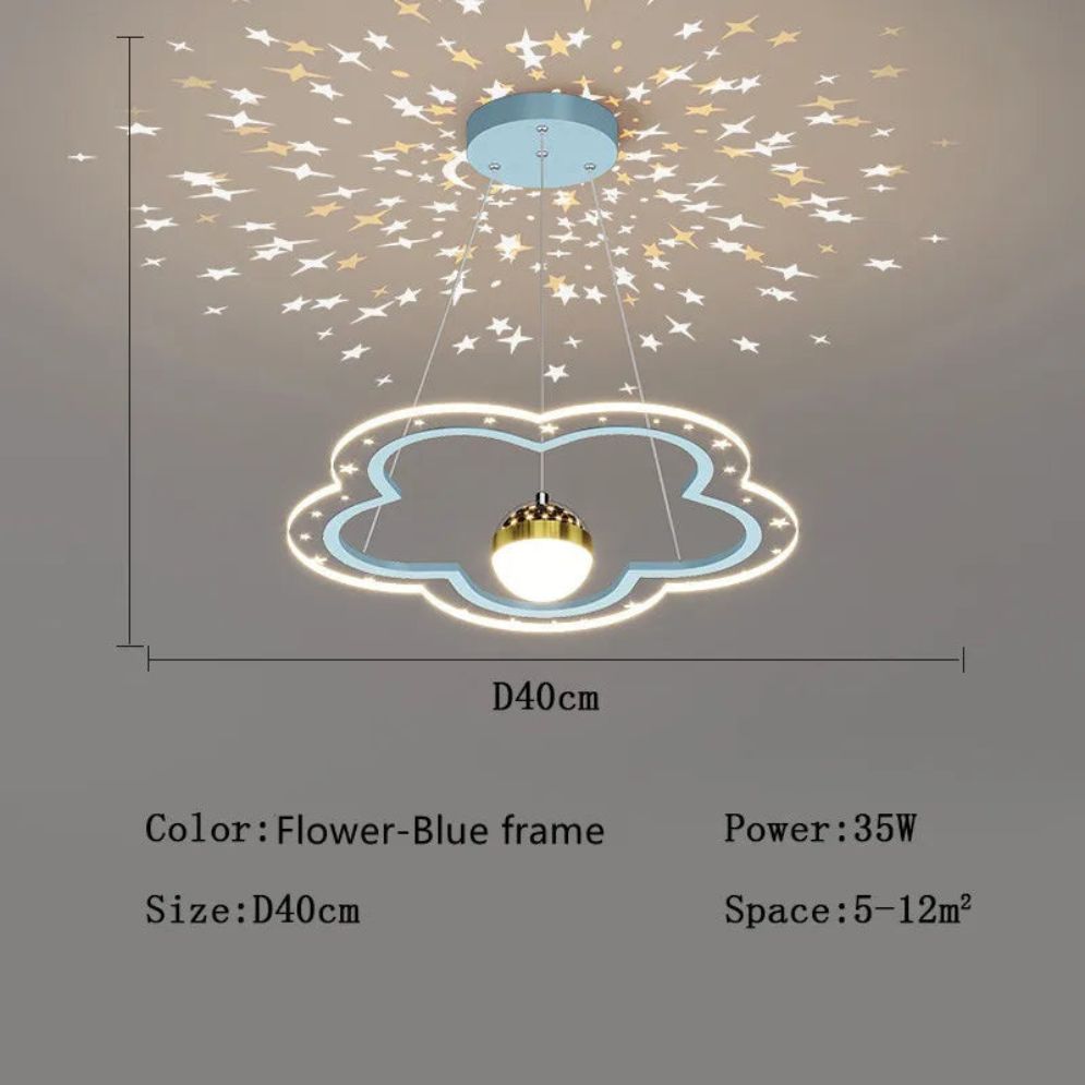 Lustre Moderne avec Projection Ciel Étoilé pour Chambre Enfant