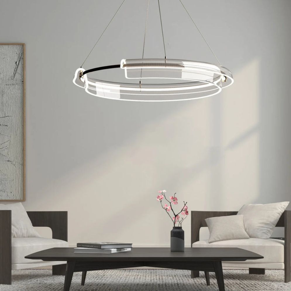 Lustre Moderne Design Anneau Suspension Éclairage Intérieur - Lumiine