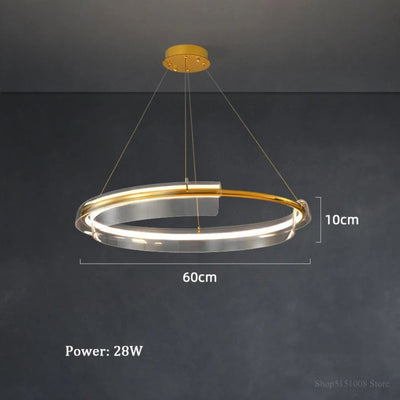 Lustre Moderne Design Anneau Suspension Éclairage Intérieur - Lumiine