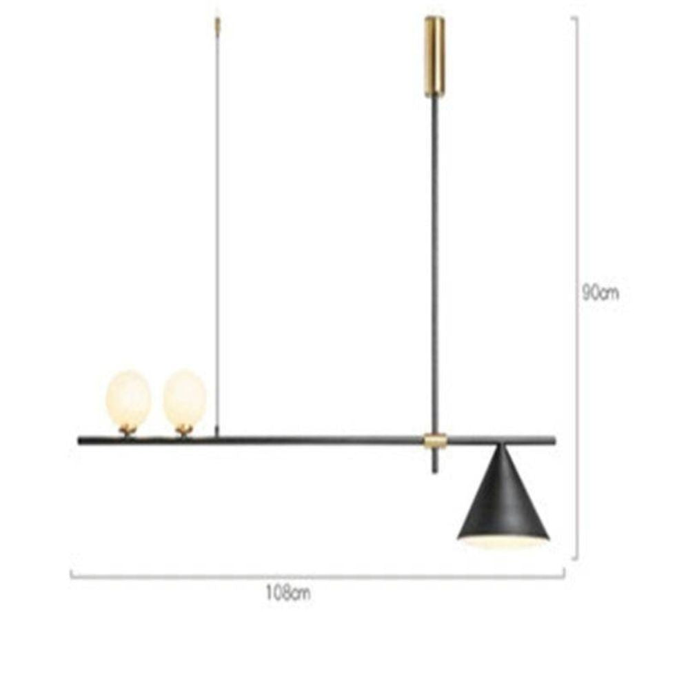 Lustre Moderne Design avec Cône et Boules en Verre - Lumiine
