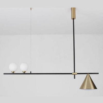 Lustre Moderne Design avec Cône et Boules en Verre - Lumiine