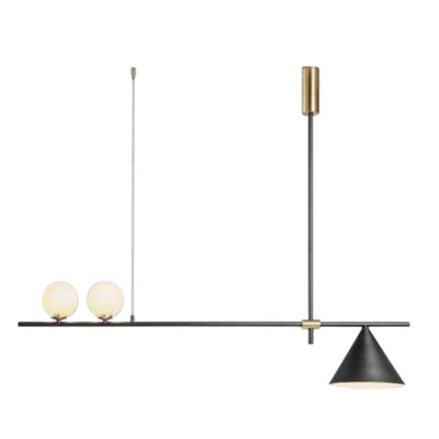 Lustre Moderne Design avec Cône et Boules en Verre - Lumiine